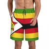 Shorts masculinos nadar no verão de roupas de banho de nadar na praia praia tábua de roupas machos calças zimbabwe bandeira