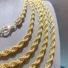 Collana in corda intrecciata Dubai 18k in oro puro Au750 di alta qualità in vero oro massiccio adatta sia per uomini che per donne