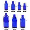 5 10 15 20 30 50 100 ml glas sprayflaska, parfymatomizer -Refillbar tom koboltblå flaskor med svart plast fina dimsprutor exgi