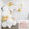 Andere evenementenfeestjes Latex -ballonnen set Sky Balloon Chain Macaron Ballon Green White Garland Metal Gold Birthday Wedding Decor 230815