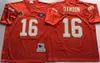 1994 Vintage voetbal 16 Len Dawson Jerseys 19 Joe Montana 58 Derrick Thomas 32 Marcus Allen Retro 35e 75e verjaardag Team rode kleur witte Ed voor sportfans