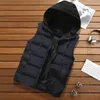 Men's Vests Male Winter Vest Spring Autumn 2023 Sleeveless Jacket For Men Fashion Warm Hooded Light Mens Zipper Work Plus Size