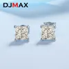 Charm Djmax Princess Cut 1CT Diamond Test Passierte Rhodium -plattiert 925 Silber D Farbstift Ohrringe Fein Schmuck 230815