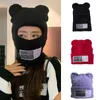 Berets y2K Balaclava damska zimowa szyja czapka wełniana czapka unisex jesienna niedźwiedź Big Ear Beafle Kned Korekat Gorra