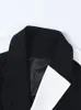 여자 정장 블레이저 eam 여자 검은 흰색 컬러 블록 우아한 블레이저 라펠 긴 슬리브 재킷 패션 스프링 스프링 가을 1df076201 230815