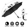 Paraplyer Vindbeständig vikning av automatiska paraplykvinnor Auto Skisser av hundtryck Vindtät regn för män Parasol