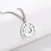 Hanger kettingen mijn vorm Sun Moon vrouwen mannen zilveren kleur roestvrij staal ronde choker link ketting mode sieraden geschenken