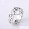 Band Rings Fashion Curban Link Chain Style Un Personality Sier Gold Two Tones S925 Finger Ring For Men Women Drop Delivery Jewelry Dh1Rd