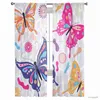 Curtain Butterfly Holiday Tulle Sheer Curtains for Bedroom Kitchen Decor Curtains Hotel Drapes