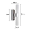 Wall Lamps Stainless Steel Led Mirror Light For Bathroom AC 85-265V 6W Double Heads Acrylic El Bedroom