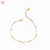 Anklets XT Jewelery Korea 24K Light Beads Gold Bean Anklet Women 916 Original Gold Plated 230816