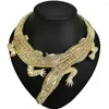 Łańcuchy Krokodyl Naszyjnik Full Crystal Kołnierz Bijoux Delikatne luksusowe wygodne biżuterię datą domową datę urodzinową