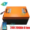 Wasserdichtes Lithium 24 V 200AH Li Ion -Akku mit Bluetooth zum Trolling Motor Solarenergie -Ebike -Backup -Strom +20A Ladegerät