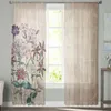 Rideau rétro fleur Grain de bois, rideaux transparents modernes pour salon chambre à coucher, rideaux en Tulle, rideau de fenêtre, cuisine, décor d'hôtel