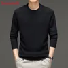 Suéteres masculinos Autumnwinter Casual Sweater Waffle Longsleeved Young Middleged Roughing Business Top Top 230815