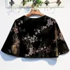 Scarves Women's Spring Autumn Vintage Embroidery Black Velvet Pashmina Female Winter Shawl Cloak Collar R1394