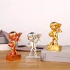 Decorative Objects Soccer Award Ceremony Trophy Resin Crafts Gold Golden Football Men Pupils Goldendoodle Gifts 230815