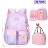 Mochilas Mochila Primária Mochila Bolsas coloridas fofas para meninas Princess School School Imperperperate Children Rainbow Series School School 230816