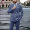 Erkekler Klasik İnce Fit Çift Krufized Smokin için Erkekler İçin Özelleştirilmiş 2 Parçalı Pantolon Set Düğün Blazer Terno Maskulino Tamam