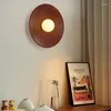 Wall Lamps Japanese Retro Wood Lamp Creativity Round Indoor Lighting Room Decor For Bedroom Living Corridor Sconce
