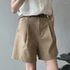 Frauen Shorts Workwear Sommer koreanische Mode hohe Taille schlächen losen, geraden Bein Casual Hosen