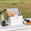 Opslagflessen Metalen Stroage Box Keuken Bak Bak voor brood met gesp en hendel Outdoor Food Snack Toy Home Office