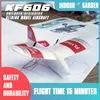 Aeronave Modle KF606 Glider Mini RC Airplano de arco de espuma de espuma Drone de espuma de espuma de asa fixa de asa wingspan Dron Modelo de brinquedos planos externos para crianças 230816