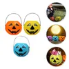 Garrafas de armazenamento 3 PCs Pumpkin Bucket Baldes Portable Buckets Halloween Props Gifts Party Plastic Plástico