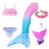 Special Occasions Kids Girls Swimming Mermaid Tail Costume Cosplay Children Swimsuit Fantasy Beach Bikini Can Add Monofin Fin Halloween 230815