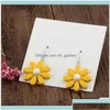 Bengelen kroonluchter Koreaanse stijl acryl oorbellen grote bloem daisy drop earring mode trendy zoete sieraden voor vrouwen meisje groothandel dh6tj