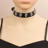 Hänge halsband harajuku punk gotisk skalle pu läder krage kvinnor gata rock choker krage kedja halsband fest smycken gåva