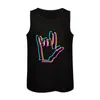 Herrtankstoppar Sign Fingers RGB Color Top Summer Gym T-shirts för män T-shirt säljer produkter