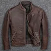 Men's Jackets .7XL Brand casual style cowhide jacket mens 100% genuine leather clothes.vintage biker leather coat.Casaco de couro 230815