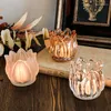 Candle Holders Modern Home Decor Lotus Glass Candlestick Holder Accessories Table Centerpiece Candlelit Dinner Room Wedding Gift