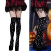 Frauen Socken Oberschenkel hohe lange Strümpfe über Knie Halloween Cosplay Festival Print für Mädchen