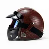 Motorrad Helme Helm Persönlichkeitsmantel Punk für Männer Frauen Rennen Motocross Leder Retro Safe Ride Soldat Moto Hüte verhindern