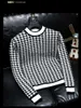 Herrtröjor A10874 Fashion Men's Sweaters 2022 Runway Luxury Famous Brand European Design Party Style Men's Clothing J230806