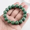 Charmarmband Natural Jadeite Dark Green Round Bead Bead Ice Grade Jade For Men Women Collectibles Lyxiga smycken för middagar 230816