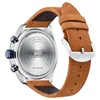Relógios de pulso relógios masculinos top esport sport moda quartzo relógio de pulso marrom strap luminous hands recloj hombre relógio