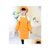 Aprons 10 Colors Kids Pocket Craft Cooking Baking Art Painting Kitchen Dining Bib Supplies Drop Delivery Home Garden Textiles Dhnpa