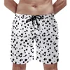 Heren shorts Dalmatisch printbord zwart -witte vlekken vintage strand korte broek mannetjes aangepaste sportkleding snel droge zwembroek