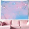 Tapestries Pink Colorful Clouds Starry Tapestry Moon Starry Universe Wall Hanging Room Child Dorm Home Decor R230816