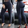 Calça feminina Mulheres elegantes skinny y2k Ins roupas moda a altura da cintura de retalhos Hollow Out Lift Long Troushers Leggings calças de moletom