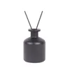 50ml 100ml 150ml 200ml wholesale round empty matte black reed glass aroma diffuser bottle with stopper Rqxqs