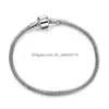 Beaded Antique 925 Sterling Silver Charm Bracelets European 3Mm Snake Chain Fit Pandora Charms Bead Bangle Bracelet For Women Drop Del Dhyst