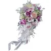 Wedding Flowers Korean Bride Bouquet Of Soft Pink Purple In Hand Artificial Mariage Ramo De Flores Artificiales