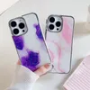 Luxury Marble Chromed Cases For Iphone 15 Pro Max 15 Plus IPhone15 Bling Plating Rock Stone Hard PC Plastic Soft TPU Metallic Mobile Smart Phone Back Cover Skin