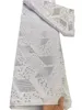 5 jardas Jacquard Nigeriana Festa de Casamento Feminino Brocade Tabana Têxtil Senhoras Noite Traje Branco Costume mais novo YQ-2007