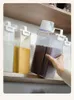 Förvaringsflaskor spannmål box mat klass plast kök burk bönor kan förseglas
