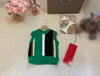 designer baby tröja mode kontrast färg design stickad väststorlek 100-160 cm ärmlös rund nackstickning juli18